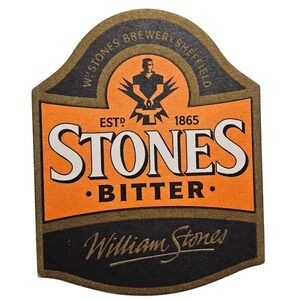 Stones Bitter‎ Beer Label W Stones Brewery Sheffield Bar Pub Collectible